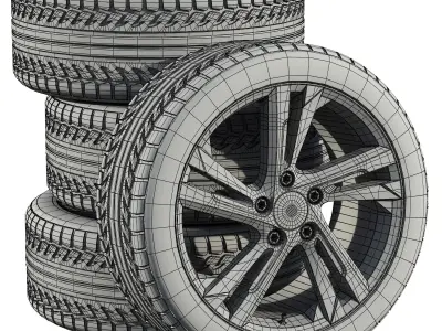 Volkswagen wheels 3D model by zifir3d - Textured