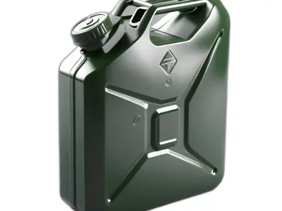 Classic Green Jerry Can Fuel Container Low-poly 3D model