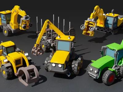 Heavy Machinery Low-poly 3D model