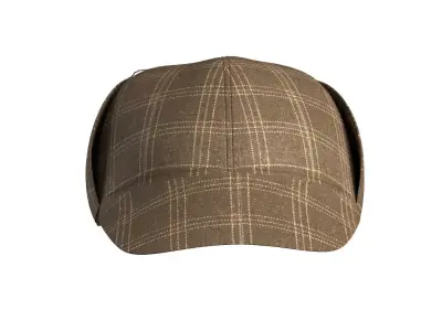 Brown Check Hat 3D model