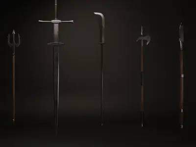 30 Weapons in 1 pack Including textures Low-poly 3D model