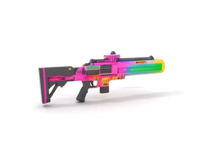 Neon Blaster Rifle model pack Low-poly 3D model