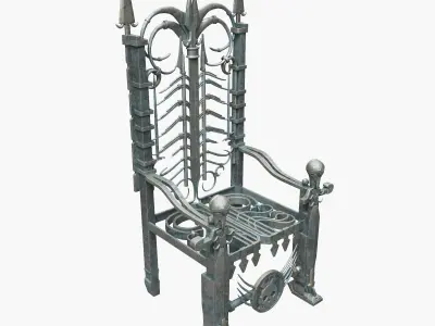 Metal Throne in two Materials 3D model