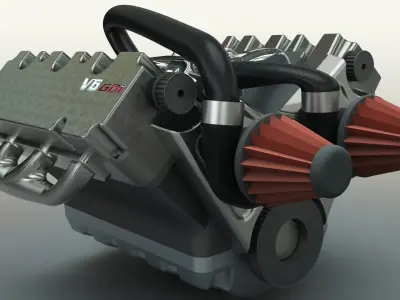 V6 Engine Assembly 3D model