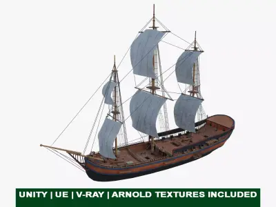 Columbia Ship Low-poly 3D model