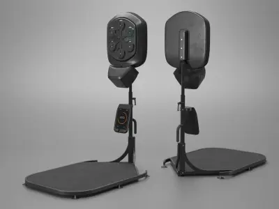 Freestanding Boxing Reflex Trainer Black 3D model