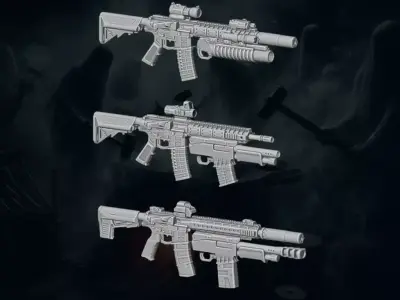 Pack RIFLES72 - 3 Items 3D print model
