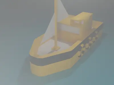 Minimalistic Low-poly Boat Elegance and Simplicity  Low-poly 3D model