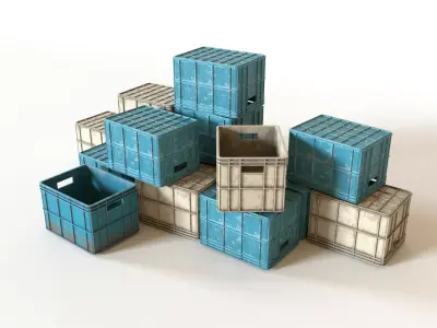 Plastic Crates 3D model