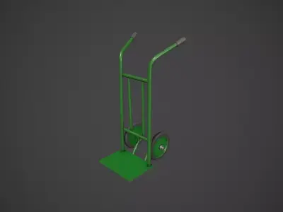 Green Sack Truck Low-poly 3D model