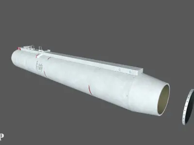 S25 Soviet Unguided Missale PBR Game Model Low-poly 3D model
