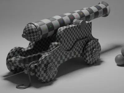 war cannon for game and animation  3D model