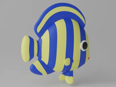 Cartoon Cute Fish 3D model buy