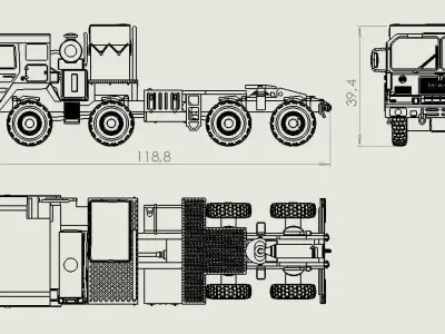 MAN CAT A1 8x8 Cargo Truck 3D print model