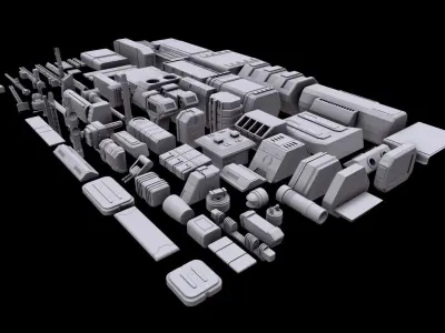 Kitbash Sci-Fi 3D model