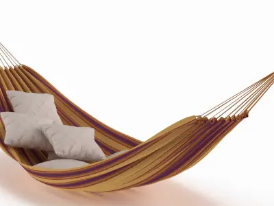 Hanging Hammock with Soft Pillows Multicolor 3D model