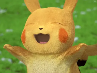 Happy Pikachu Character Fur 3D model