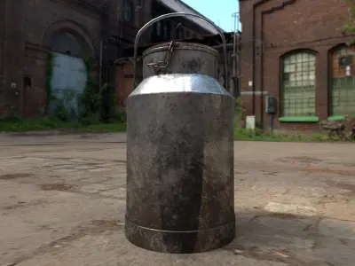 Used Milk Churn Low-poly 3D model