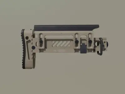 AK PT-1 Zenit Gun Stock Low-poly 3D model
