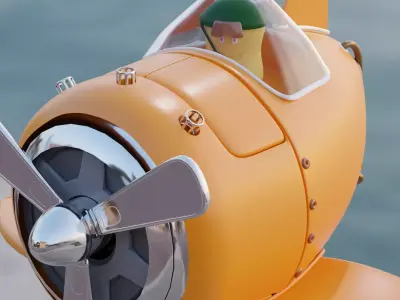 Aircraft 3D model spacecraft Low-poly 3D model