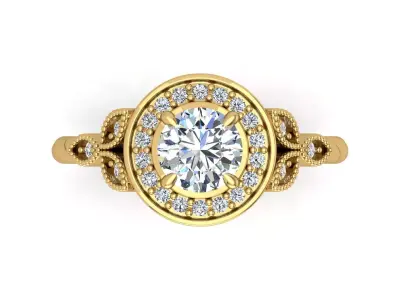 Antique Style Round Ring 3D print model