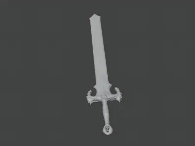 Elven Fantasy Sword - Game Ready Low-poly 3D model