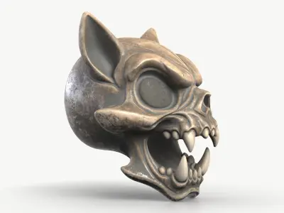 Evil Cat Skull 1 3D model