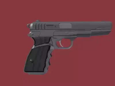Browning Hi Power Mk III 9mm  Pistola Low Poly Low-poly 3D model