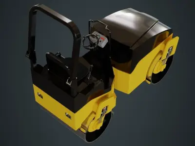 Road Roller 1 Untextured 3D model