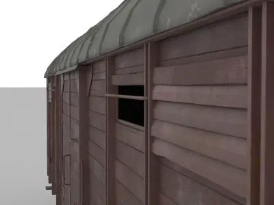 Railway wagon WW2 3D model