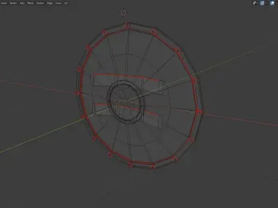Shield wooden in desert Low-poly 3D model