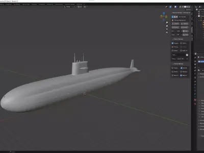 Current Diesel-Electric Submarine 3D model