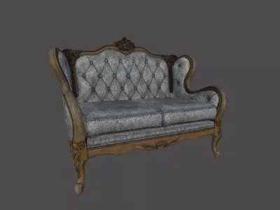 Antique Divan Low-poly 3D model