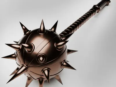 Battle mace high-poly model for 3D printing and CNC machines  3D print model
