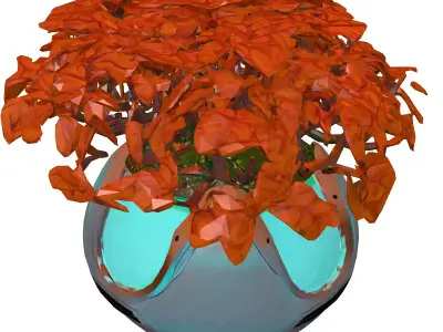 SciFi Glowing Planter Alien Plant 3D model