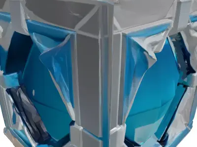 Glowing Crystal Tesseract 3D Model 3D model