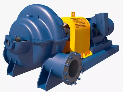 bomba doble succion 3D model