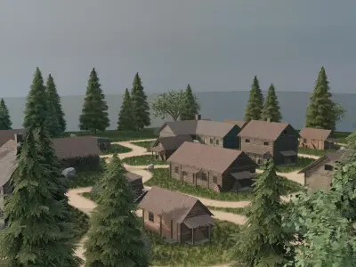 Island Village 3D model get
