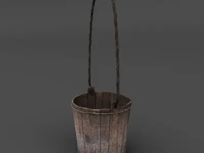 Bucket wooden 3D model
