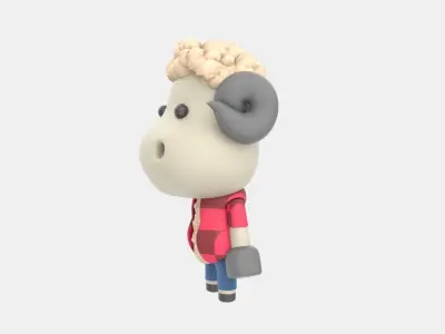 Cute Sheep 3D Illustration 3D model 3