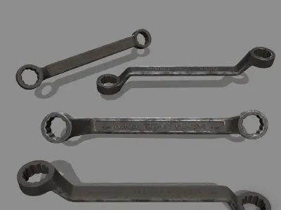 Wrench Low-poly 3D model 8