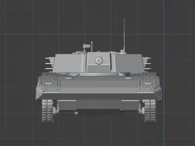 Modern Tank Low-poly 3D model