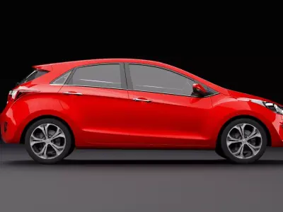 Hyundai i30 Metallic Red 3D model by RenderRides