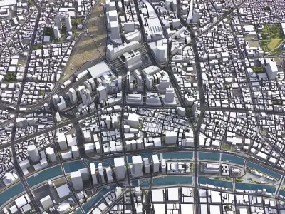 Osaka Low-poly 3D model