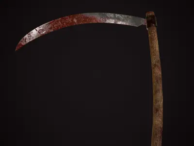 Bloody Scythe Low-poly 3D model