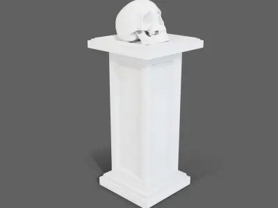 Skull Temple Pedestal - PBR Low-poly 3D model