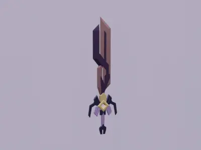 Low poly sword AngleSword Low-poly 3D model