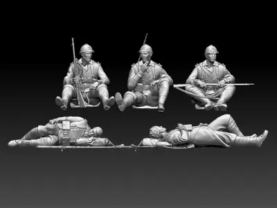 French soldier  ww2 3D print model
