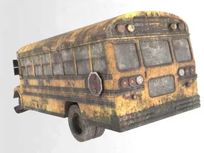 Old Bus Textured  Low-poly 3D model