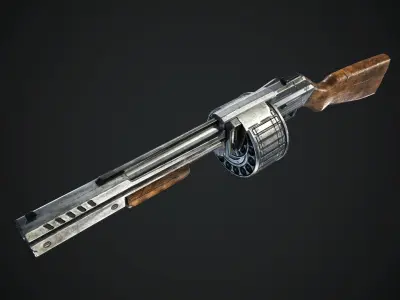 Horn 3 gun Low-poly 3D model